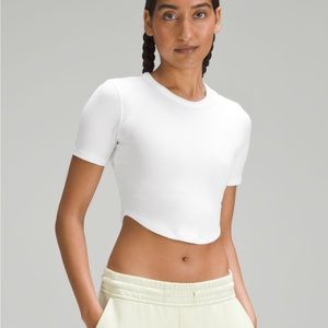 lululemon Hold Tight Cropped T-Shirt, White, Size 0